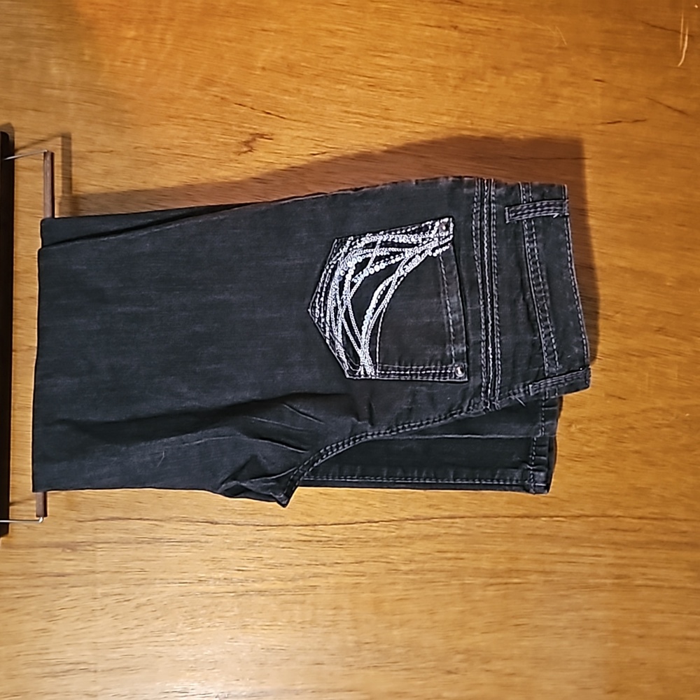 Bandolino Black straight leg jeans fancy pockets